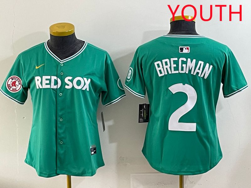 Youth 2025 Boston Red Sox #2 Bregman Dark Green Joint Name Nike MLB Jersey style 8->youth mlb jersey->Youth Jersey